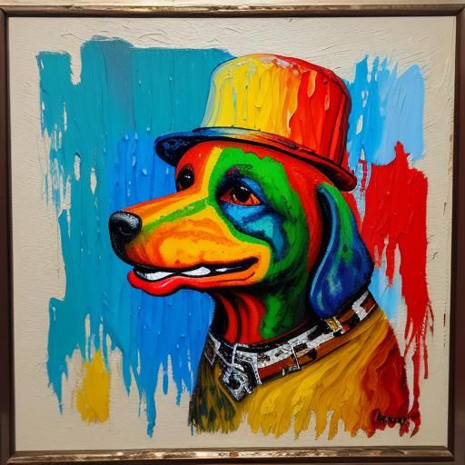 New York Hot Dog in Expressionist Impasto Style