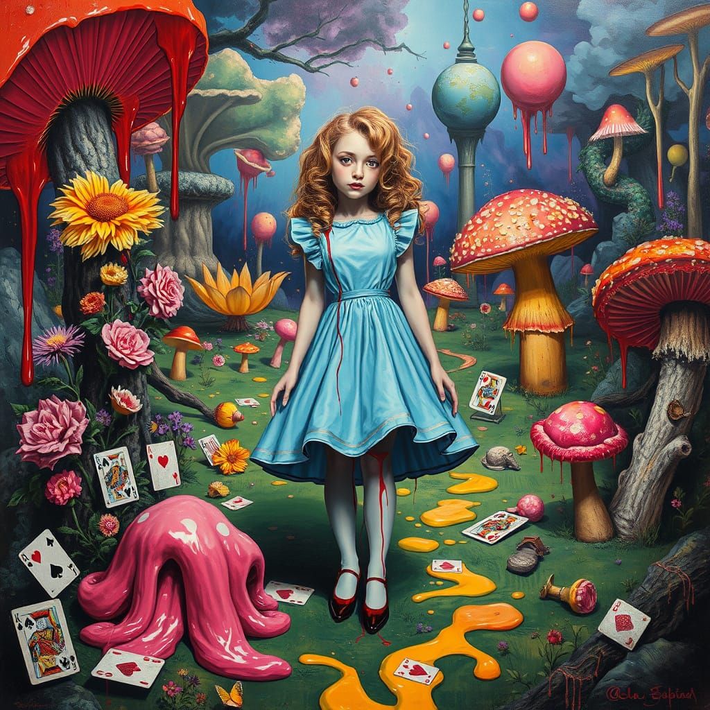 -dripping in paint_ Alice in Wonderland,