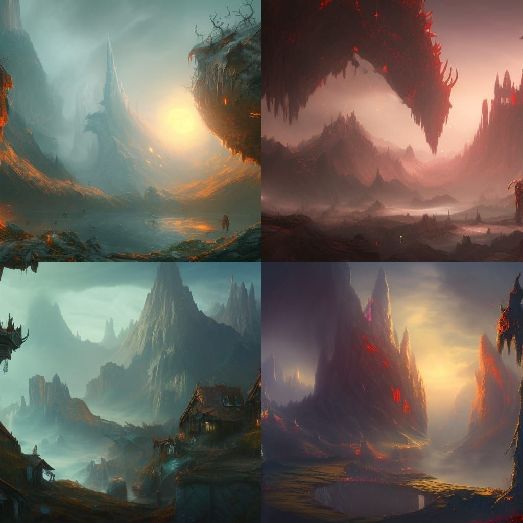 Fantastical Matte Painting with Deep Color Detail