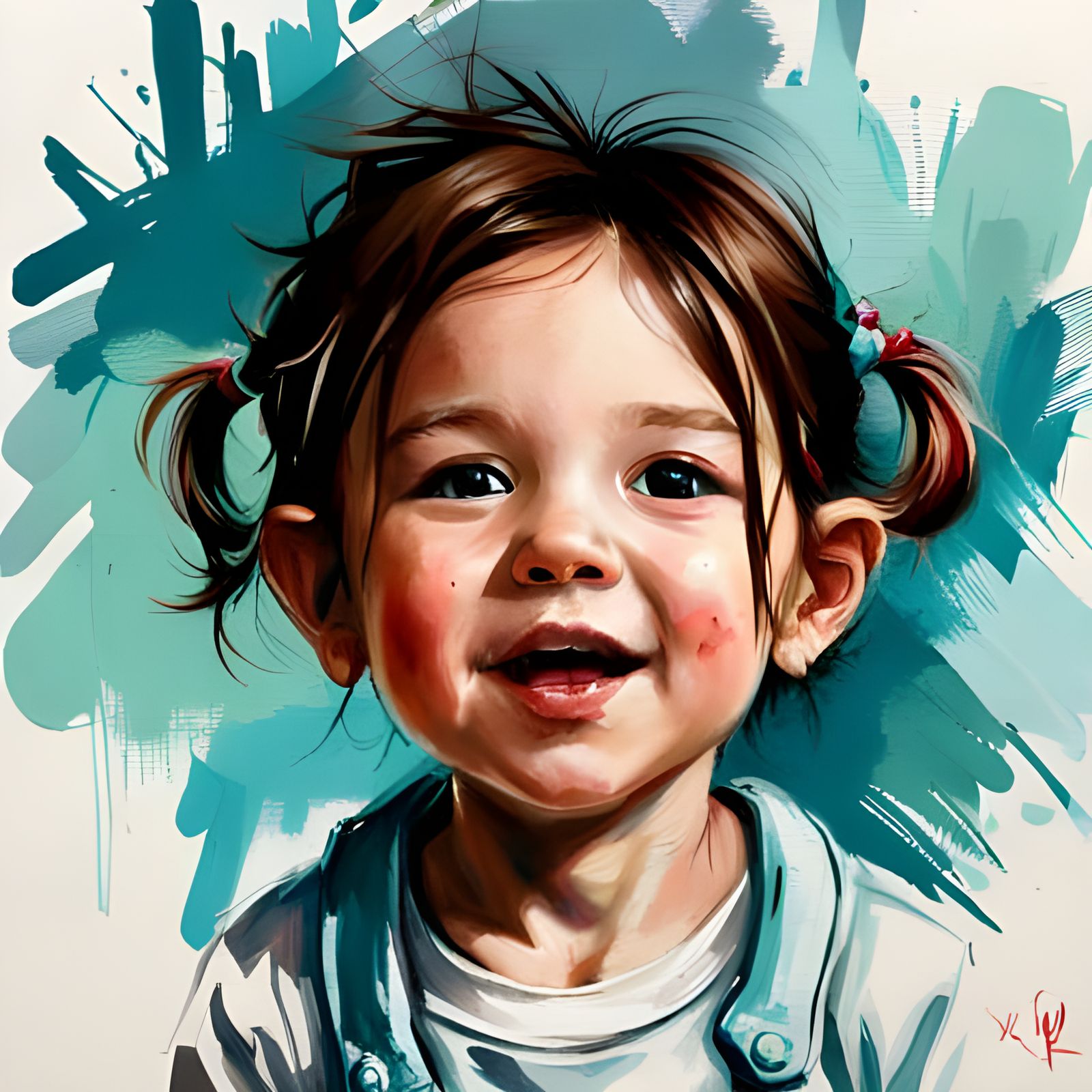Adorable Character Design in Expressive Oil Painting