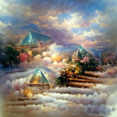 Pyramids in the clouds