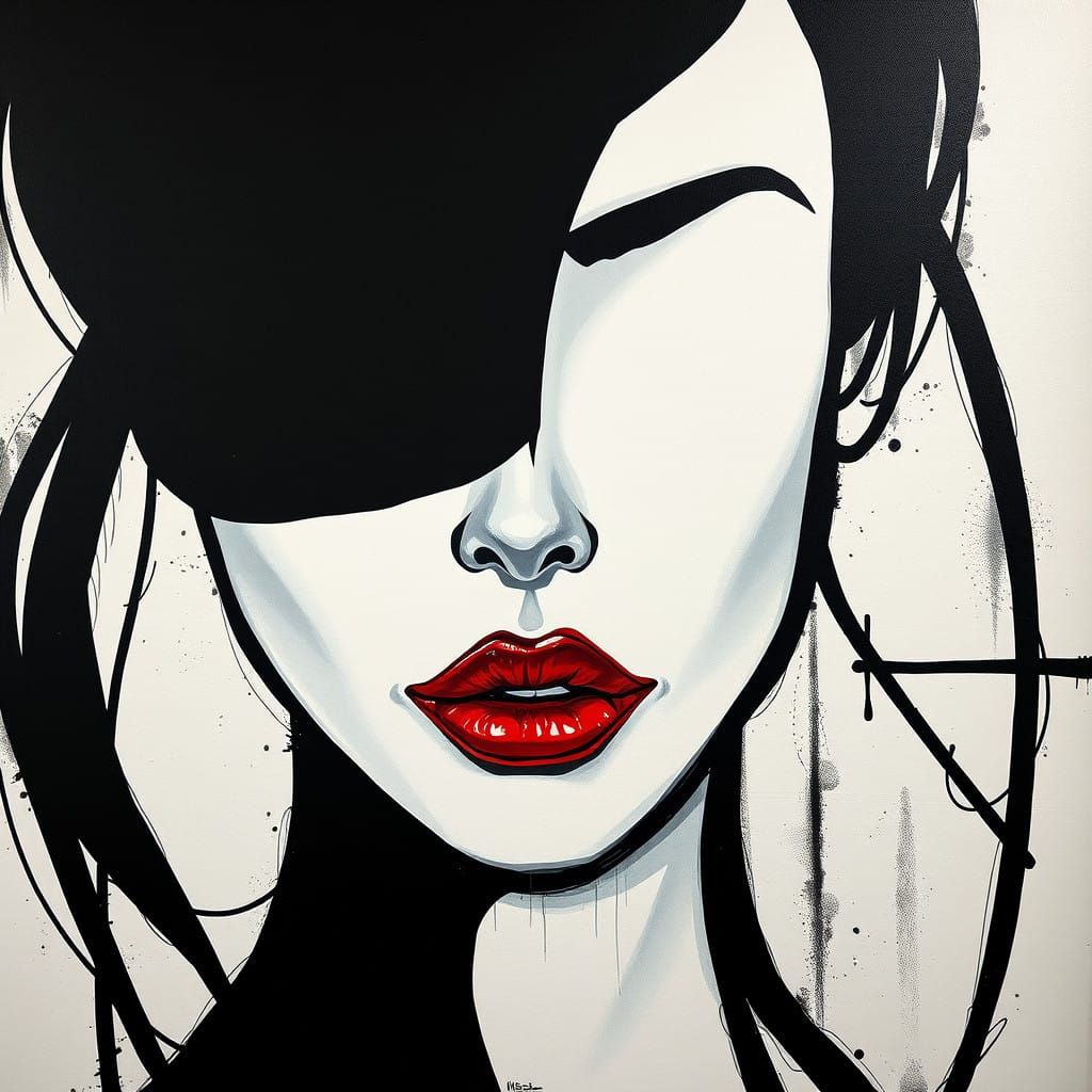 Mysterious Woman in Bold Cubist Style