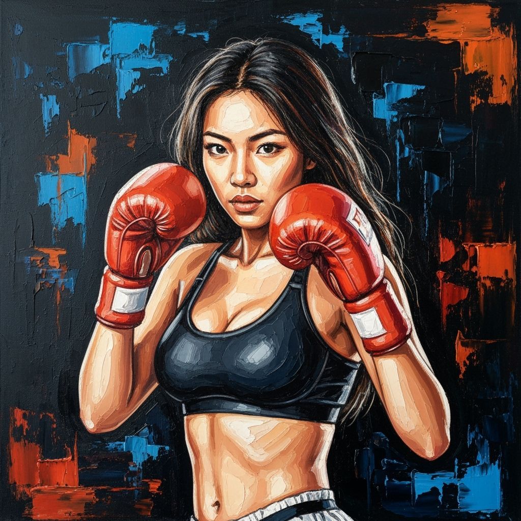 Impasto Painting of a Muay Thai Fighter