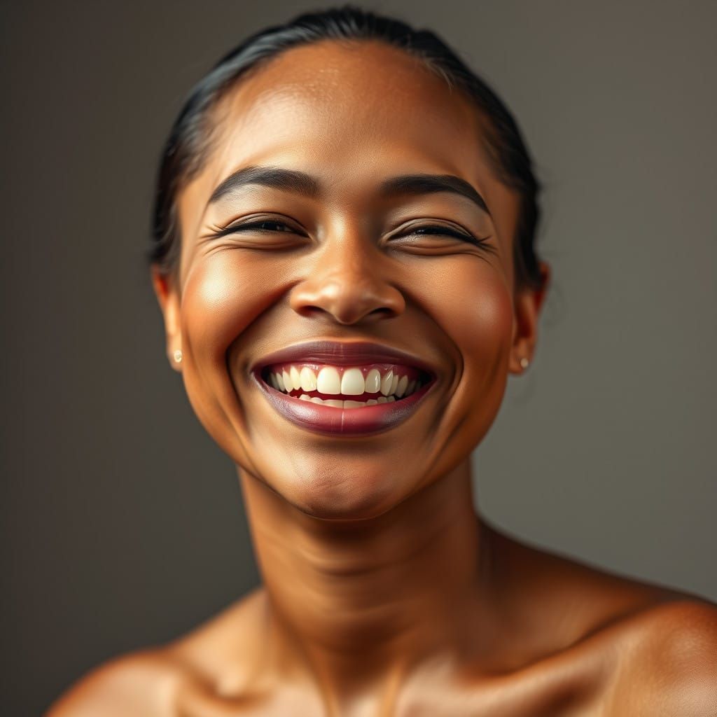 Warm Smile in Soft Focus Studio Portrait
