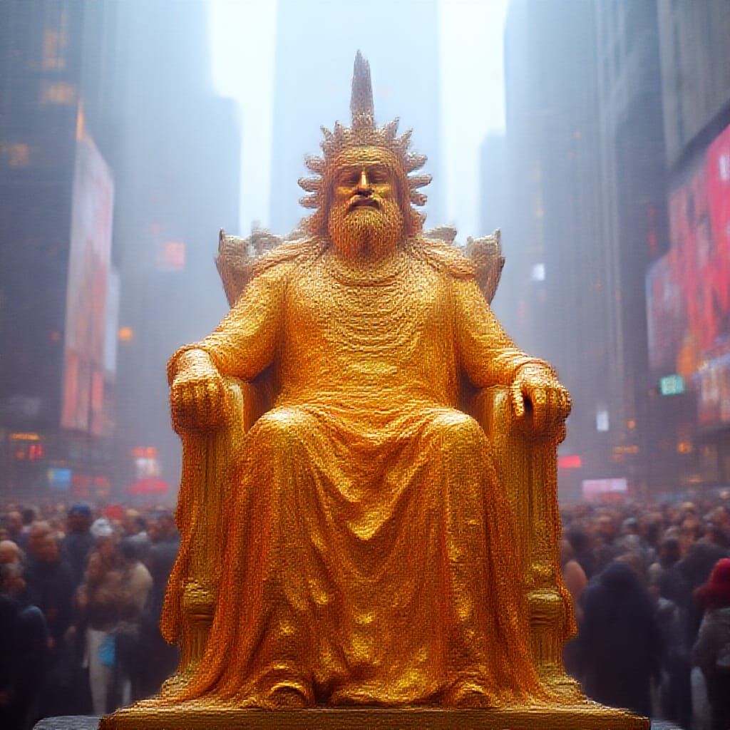 Ancient Greek Statue of Zeus in Times Square