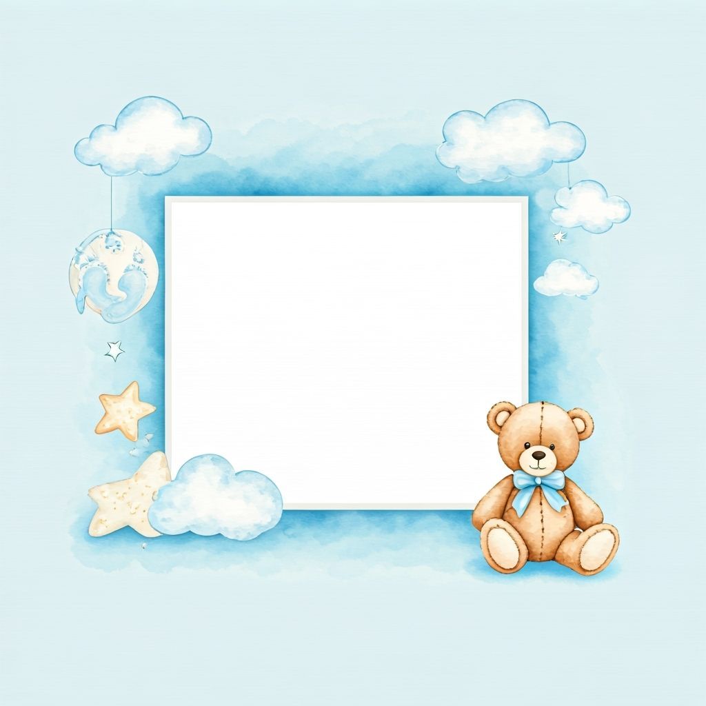 Pastel Baby Boy Congratulatory Letter Template in Watercolor...