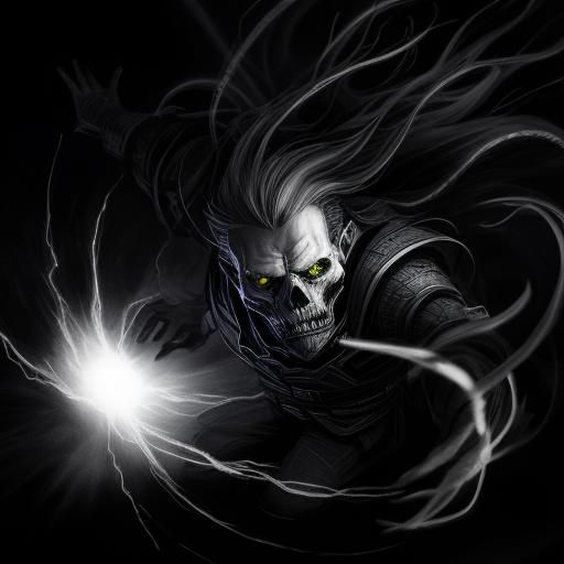 Dark Whirlwind Attacks Lone Human: Pencil Sketch