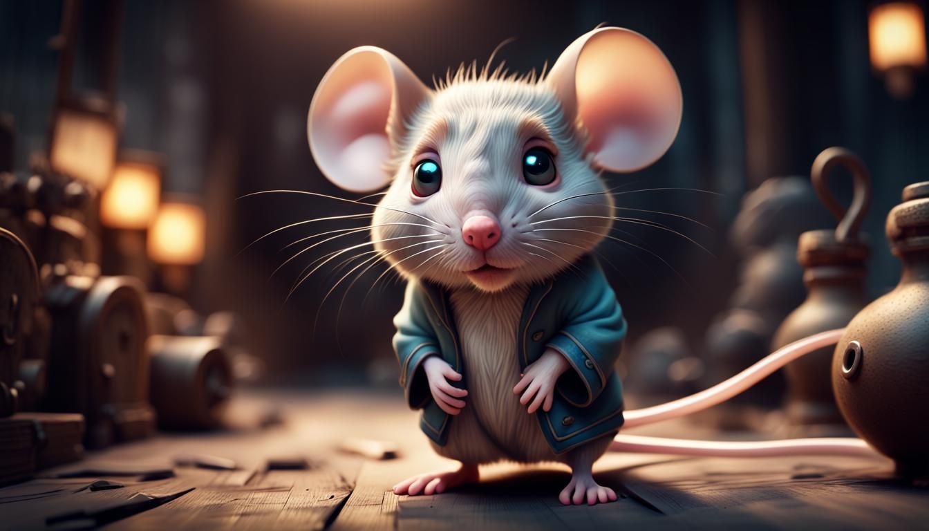 Cute Mouse in Chinese Zodiac Poster Illustration