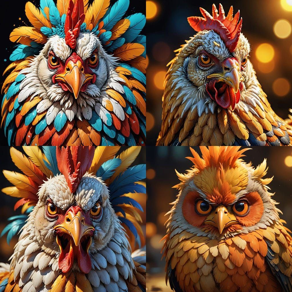 Grumpy Chicken Generated by AI