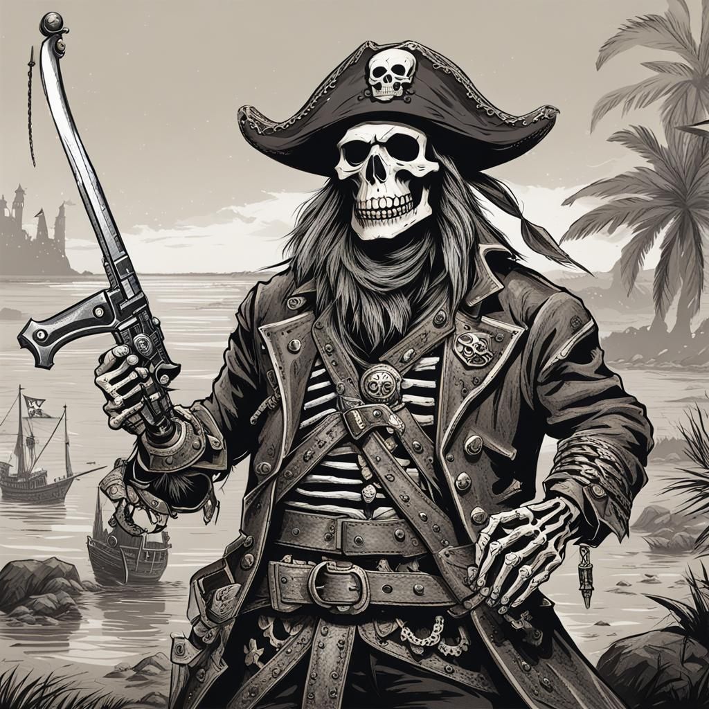 Skeleton Pirate Hunter in Action