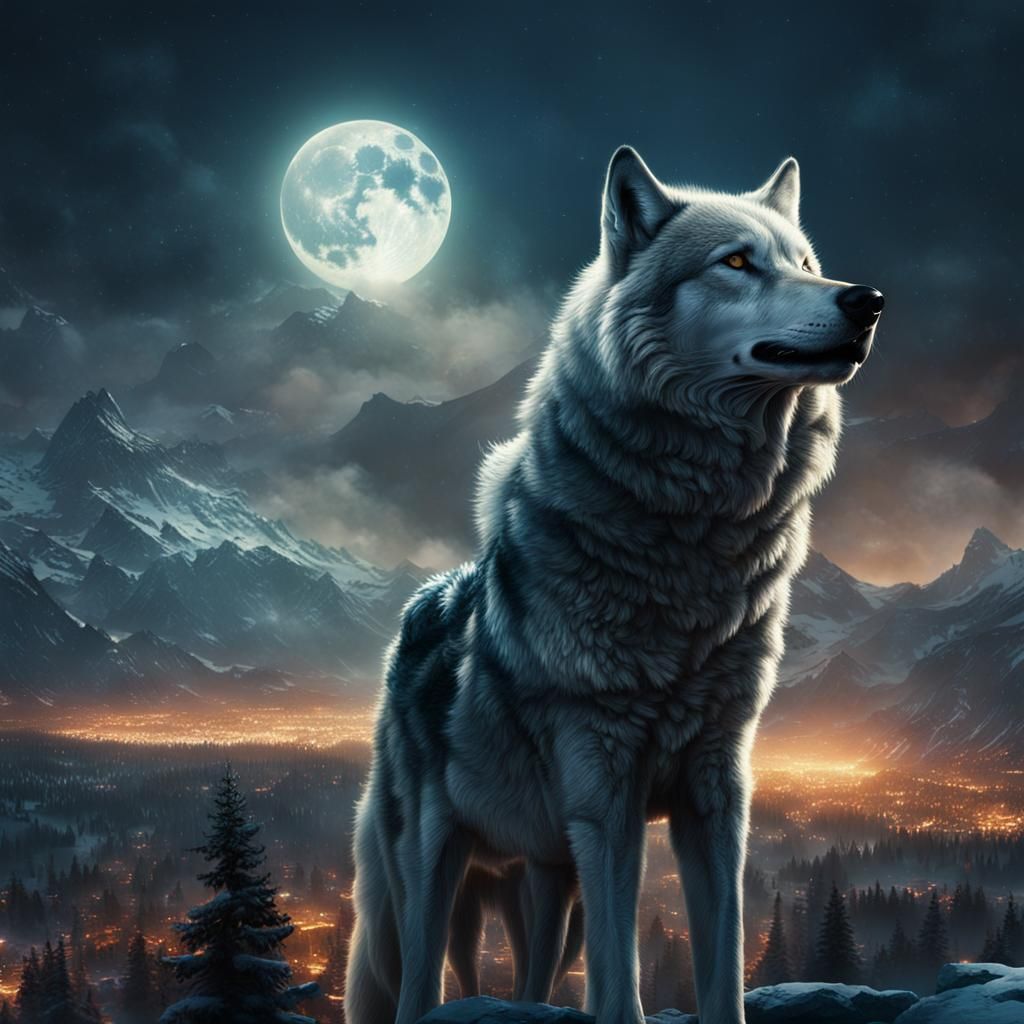 Dramatic Wolves Howling at Night and Day