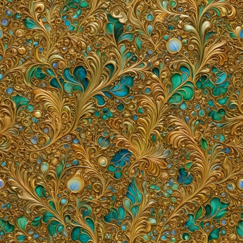 Golden Rainbow Ethereal Majolica Art