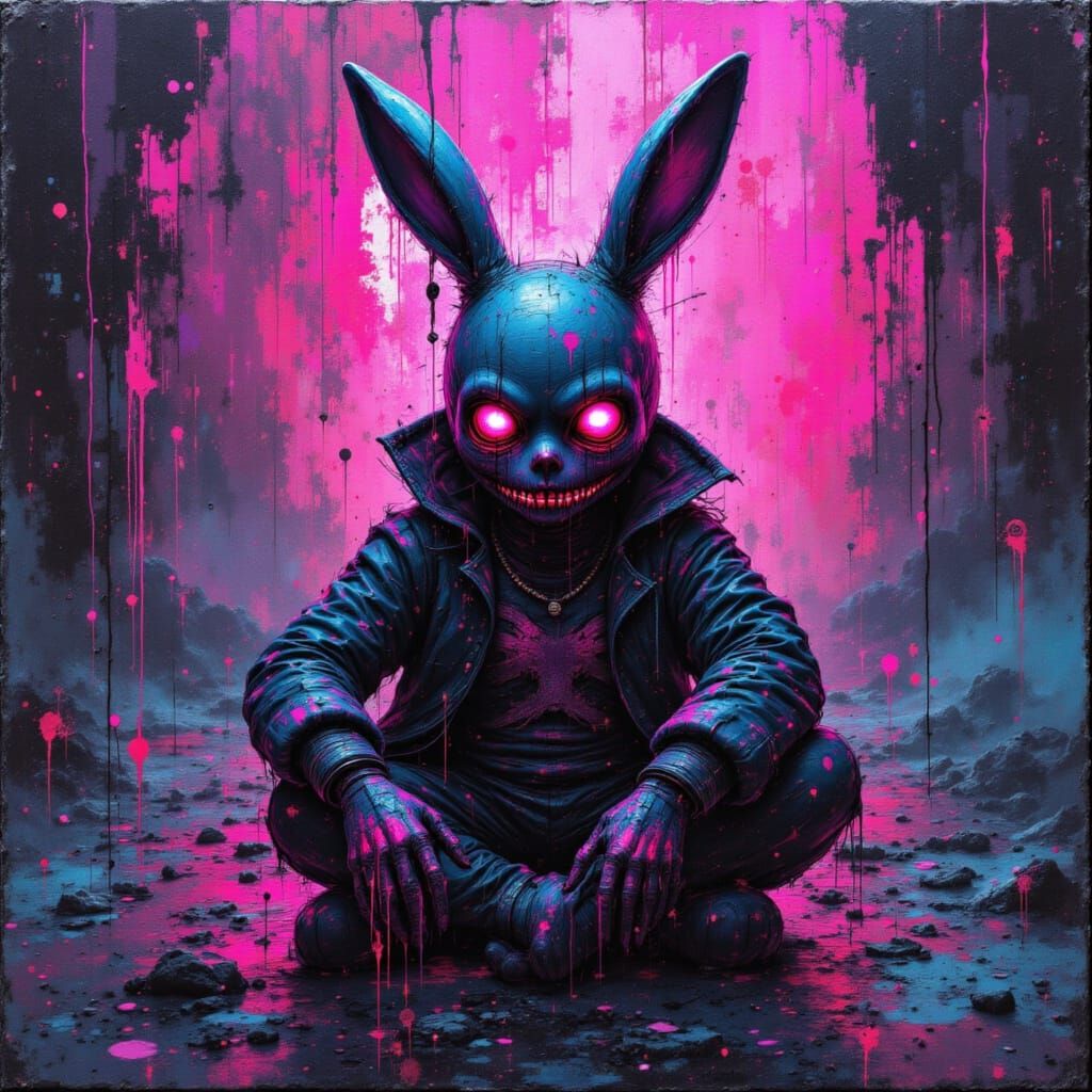 Cyberpunk BrokenBunnie in Murraypunk Flux