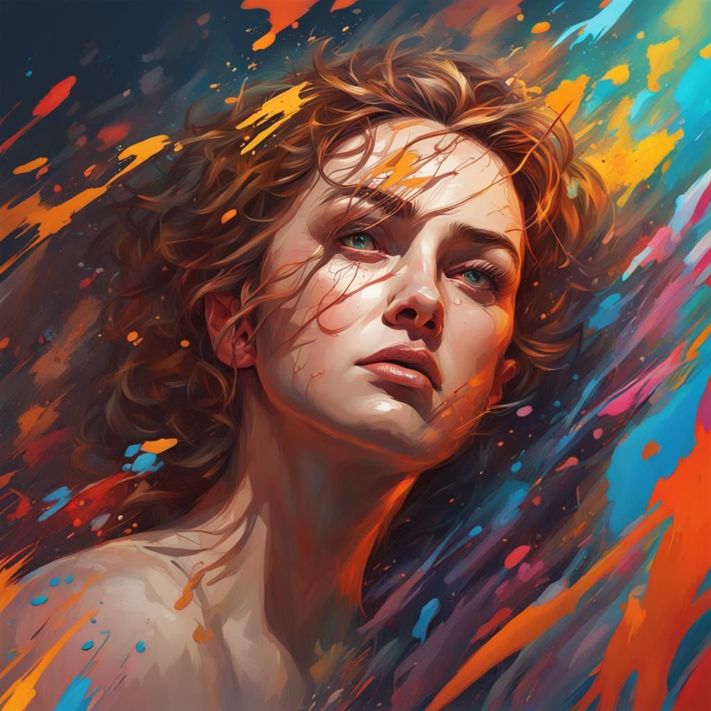 Hyperrealistic Portrait in Splash Art Style