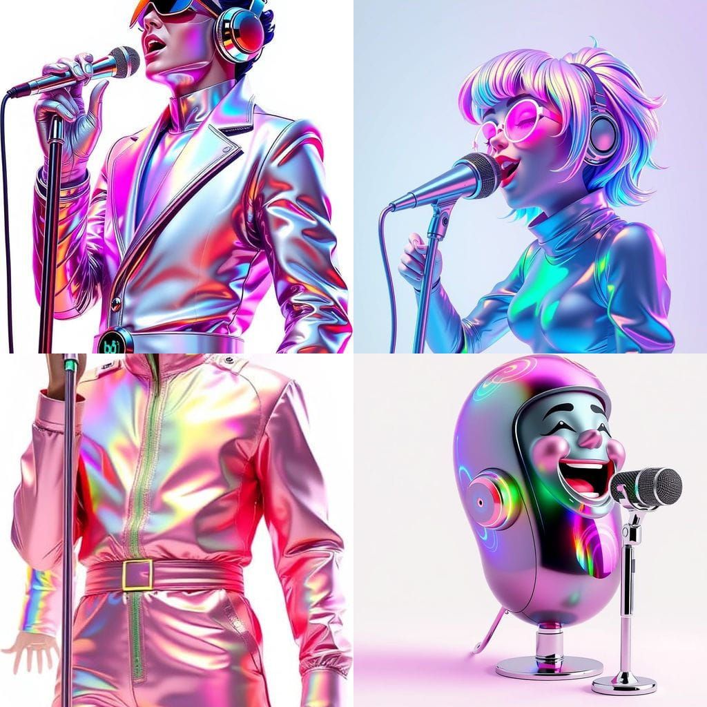 Vibrant Singer Performs Under Neon Lights
