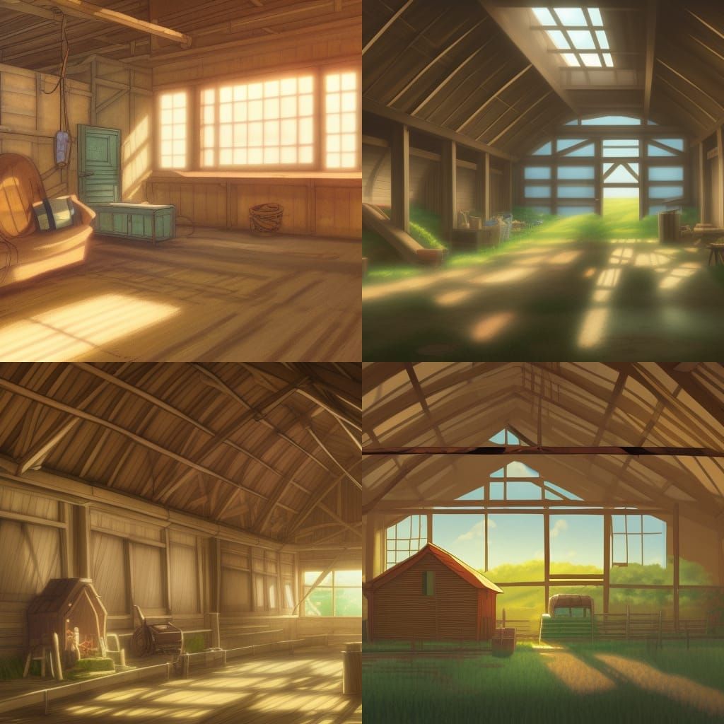 Hay Barn Interior: Studio Ghibli Anime Key Visual