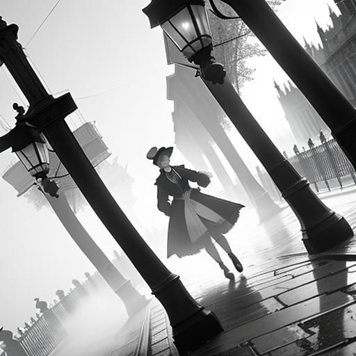 Misty London Street Scene, 1880s