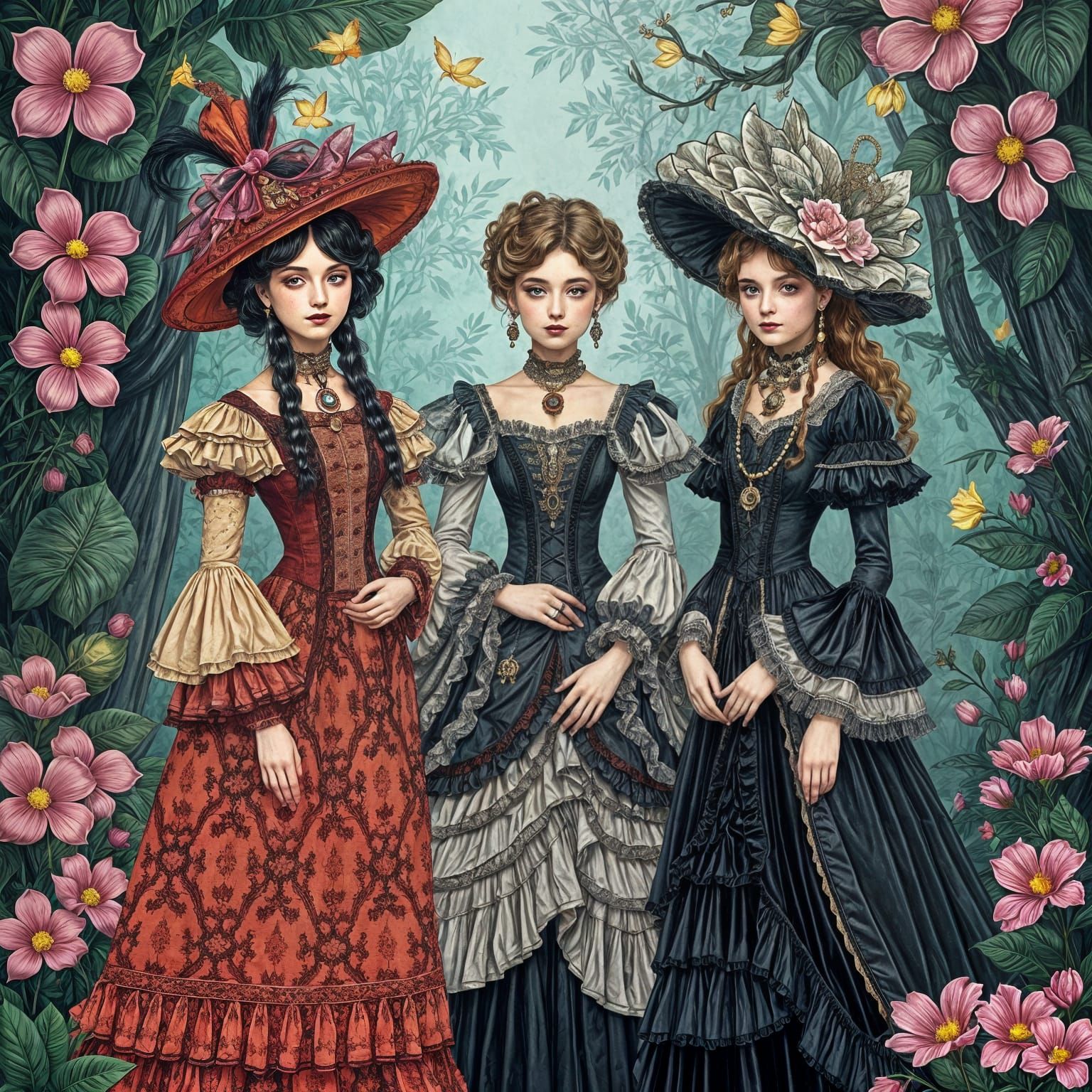 Sisters in Neovictorian Eccentric Style