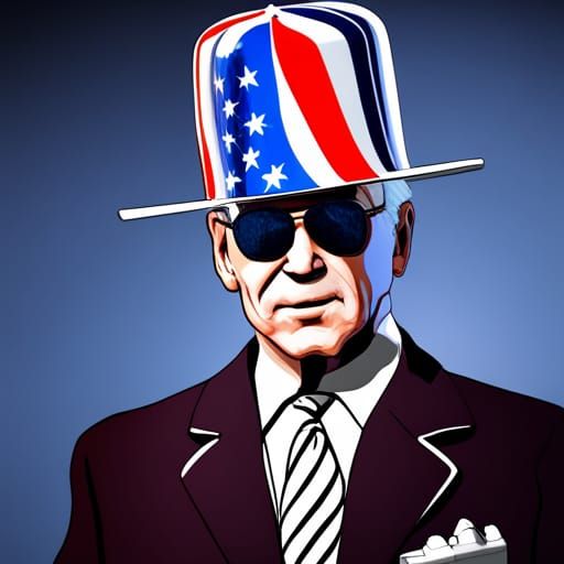 Joe Biden in Tinfoil Hat: Detailed Matte Painting