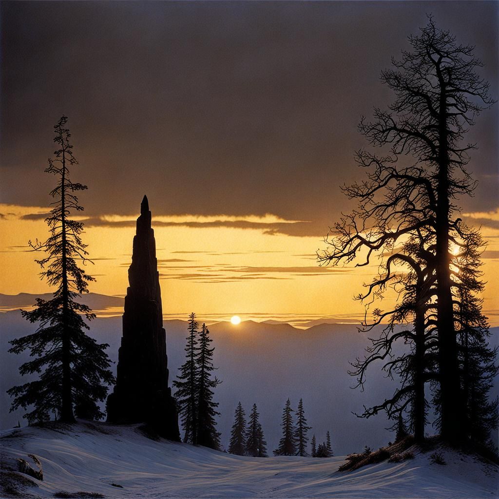 Paleo-Necromancer in Caspar David Friedrich Style