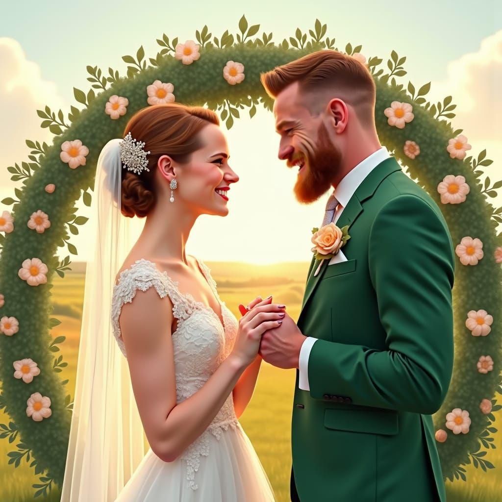 Irish Wedding at Sunrise: Bride and Groom Exchange Vows
