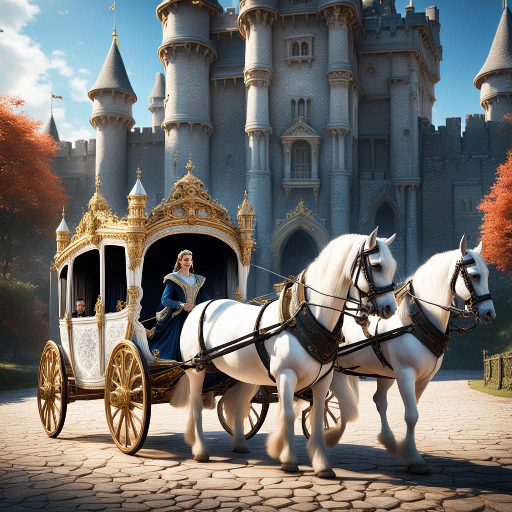 Bride in Royal Carriage Fantasy Concept Art