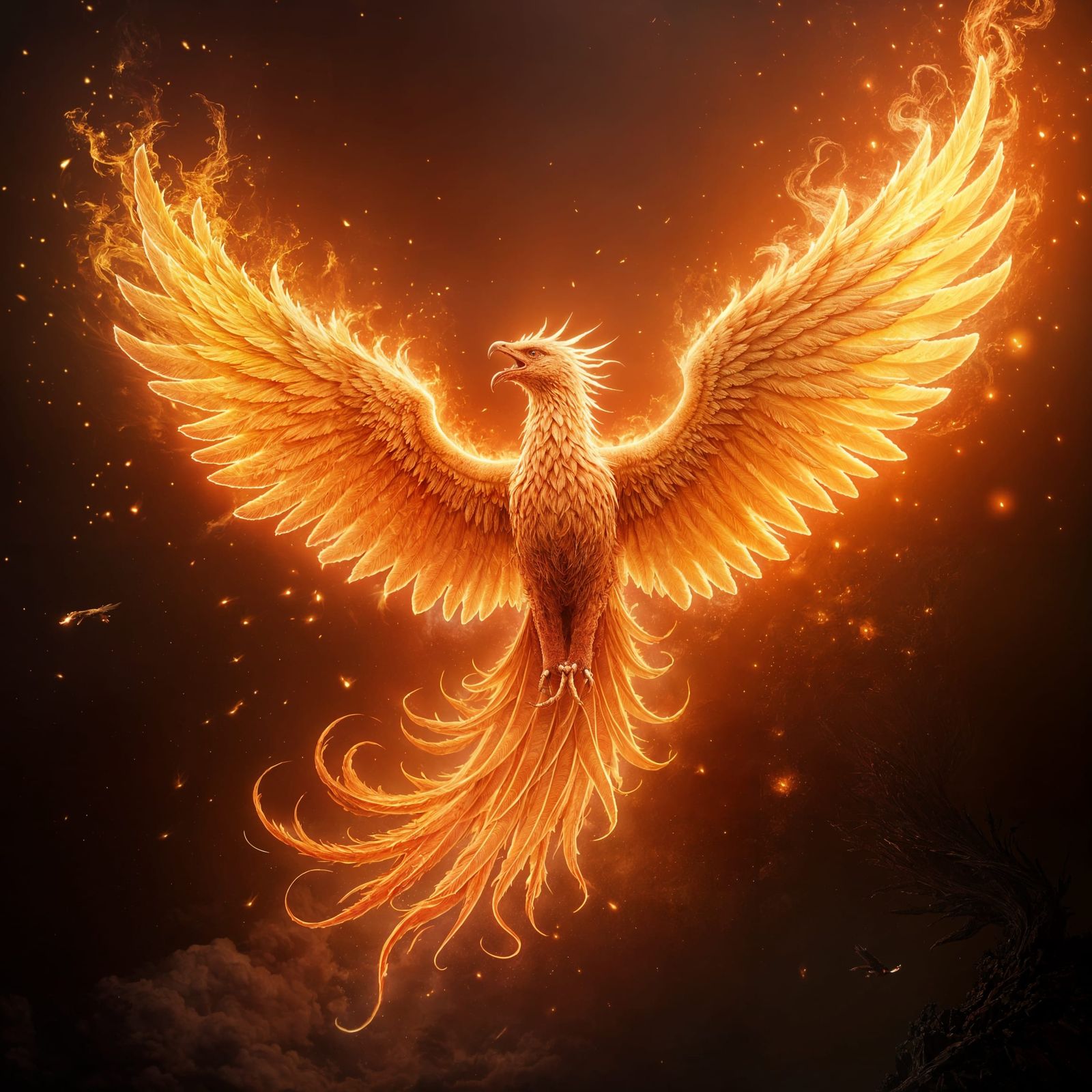 Fiery Phoenix Rising: Fantasy Concept Art