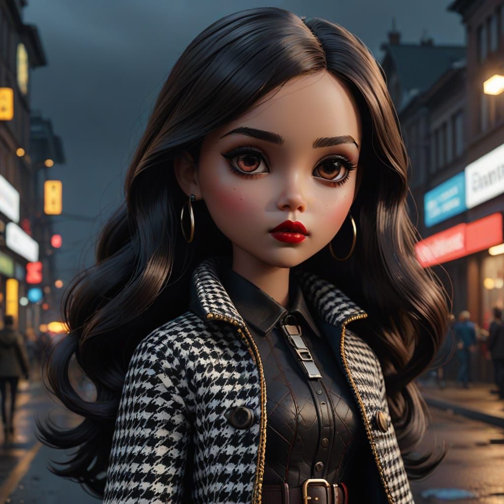 Miniature Blythe Doll in Dark Academia Chic