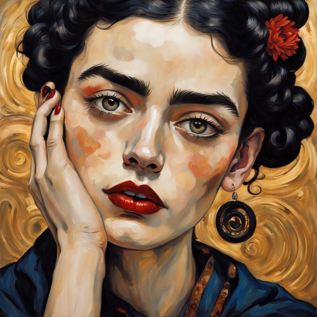 Elegant Woman in Oil Paint Style