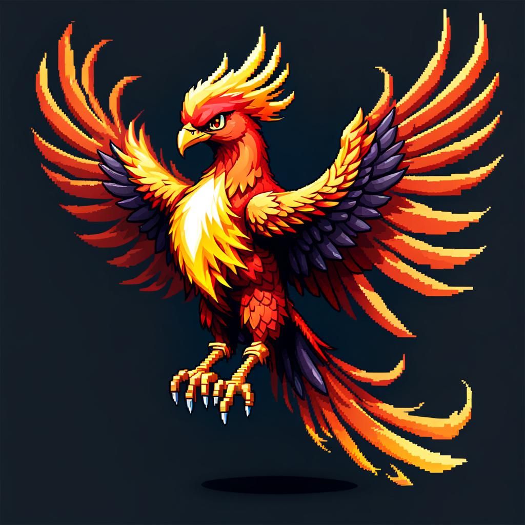 Pixel Art Phoenix Game Sprite