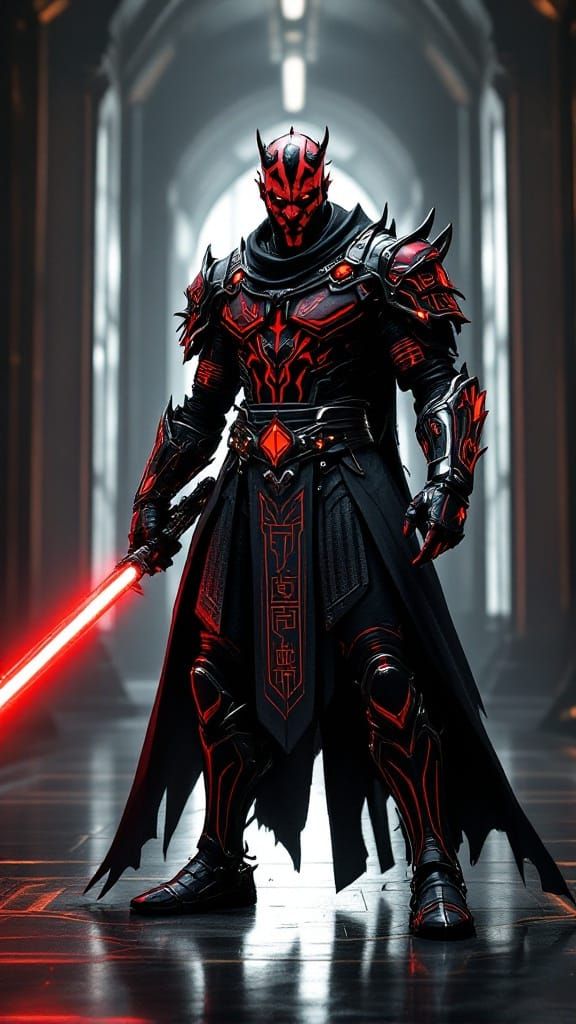 Darth Maul in Cyberpunk Sith Armor