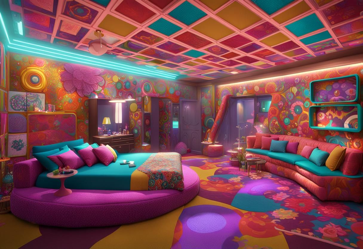 Big Brother HOH Bedroom in 1970s Disco Style