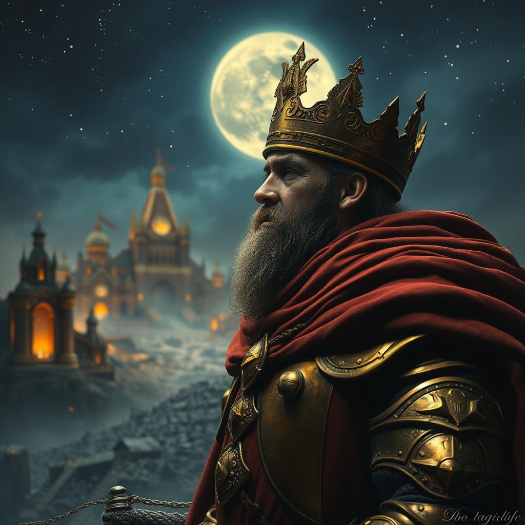 Despairing King Watches His Empire Crumble