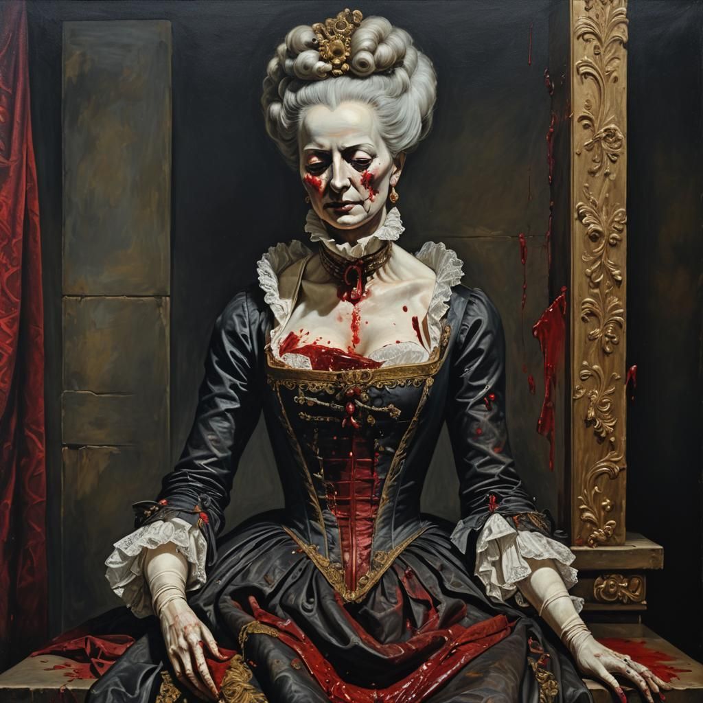 Headless Marie Antoinette: A Dark Surrealist Portrait