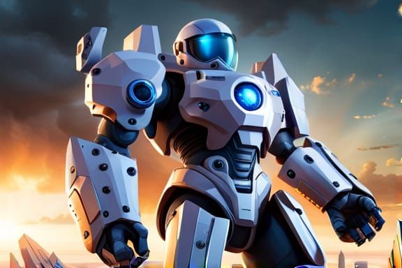 Detailed Alien Mech on Barren Battlefield