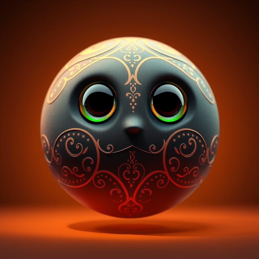 Enchanting Neon-Futuristic Mascot in Vibrant Hues