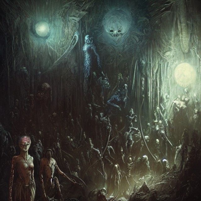 Tribes of the Moon: A Cosmic Horror Illustration