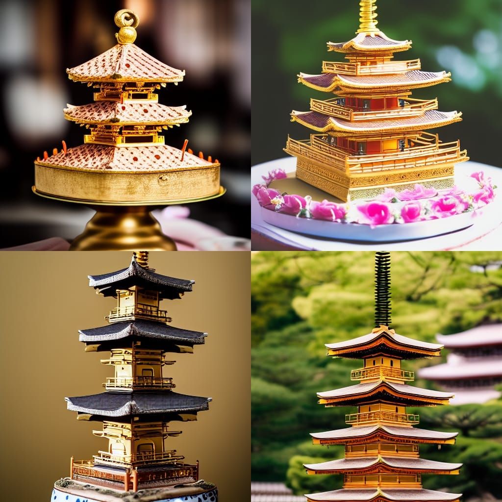 Japanese Pagoda Rococo Cake, Professional Photography