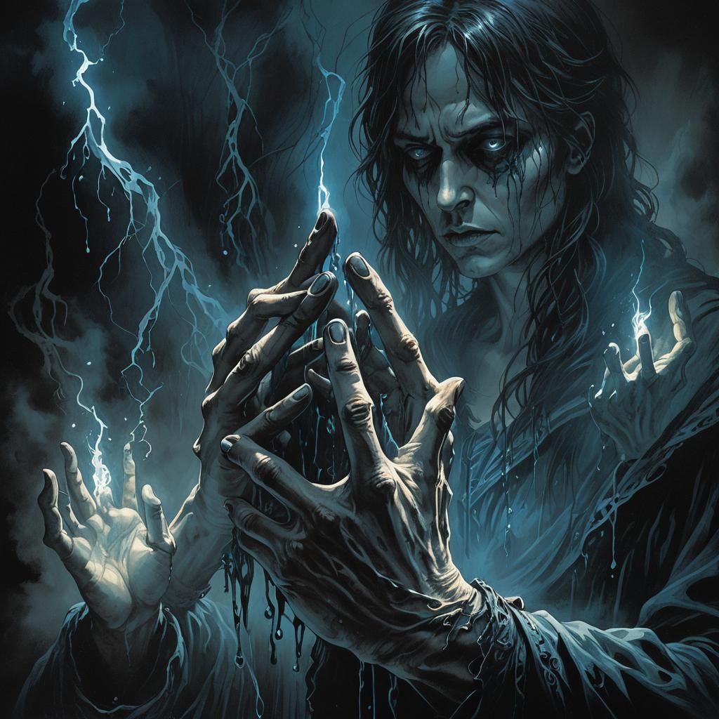 Ethereal Tears: A Gothic Dark Fantasy Illustration