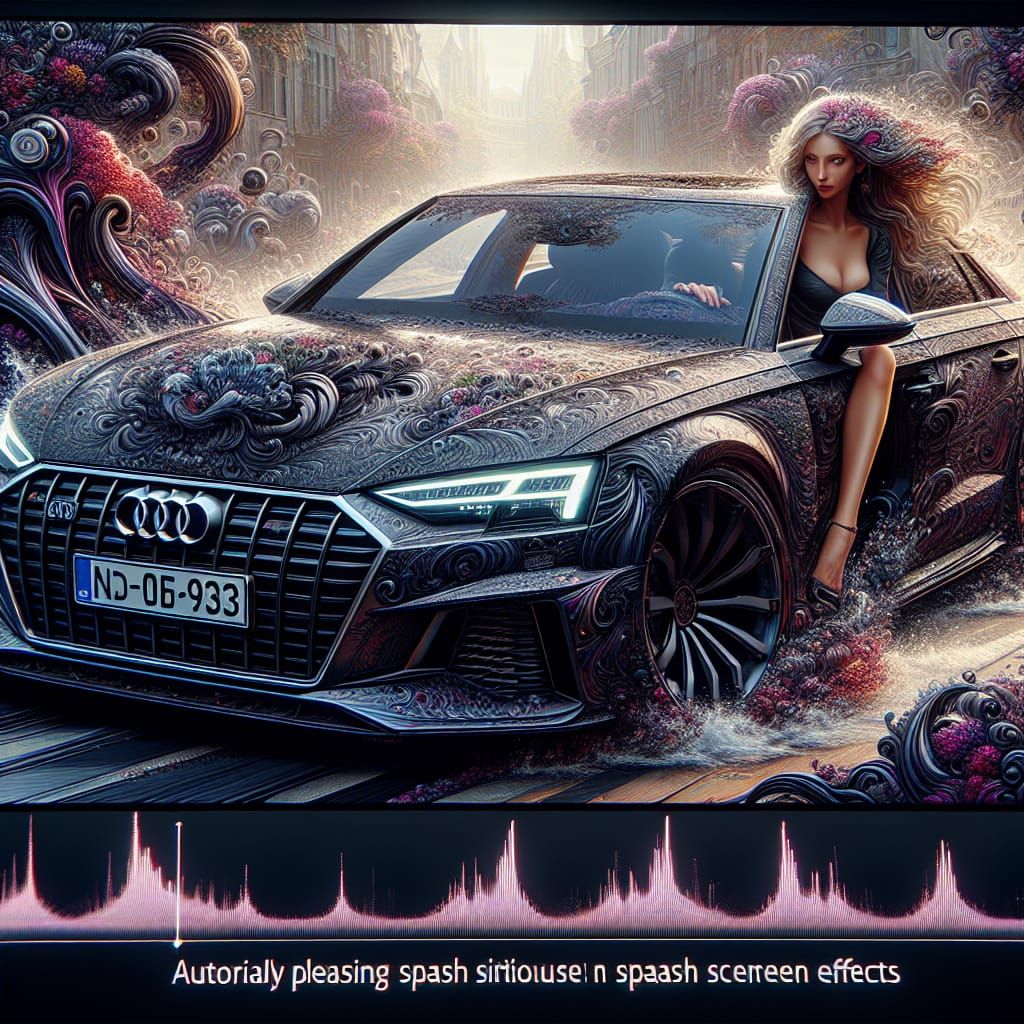 Linda Drives Black Audi A4 Avant in Fantasy Matte Painting