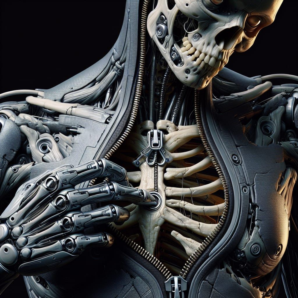 Cyborg Reveals Skeleton in Hyperrealistic HDR Photography