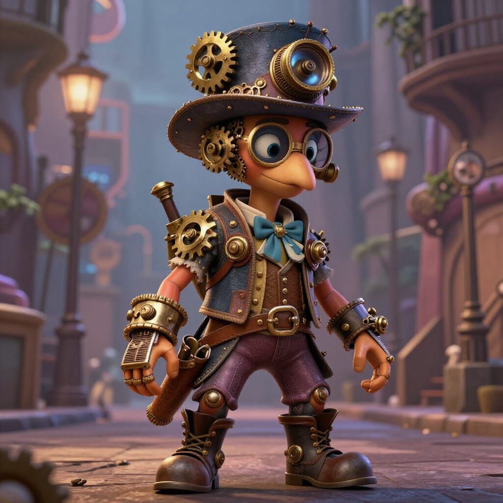 Steampunk Disney Character in Urban Style