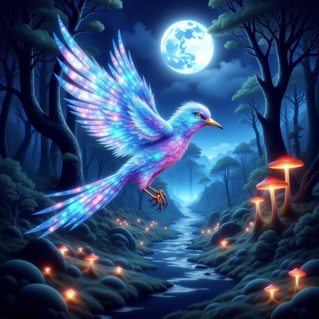 Ethereal Songbird of Eldrador in Whimsical, Fantastical Styl...