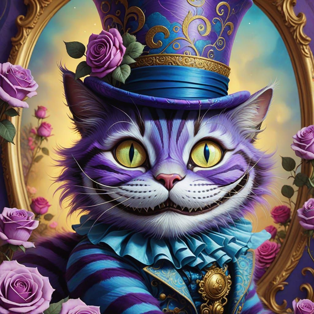 Whimsical Cheshire Cat in Pop Surrealism Style