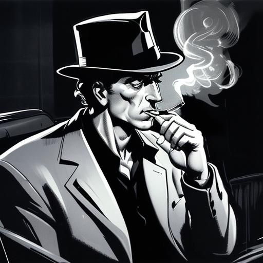 Film Noir Detective in Frank Miller Style