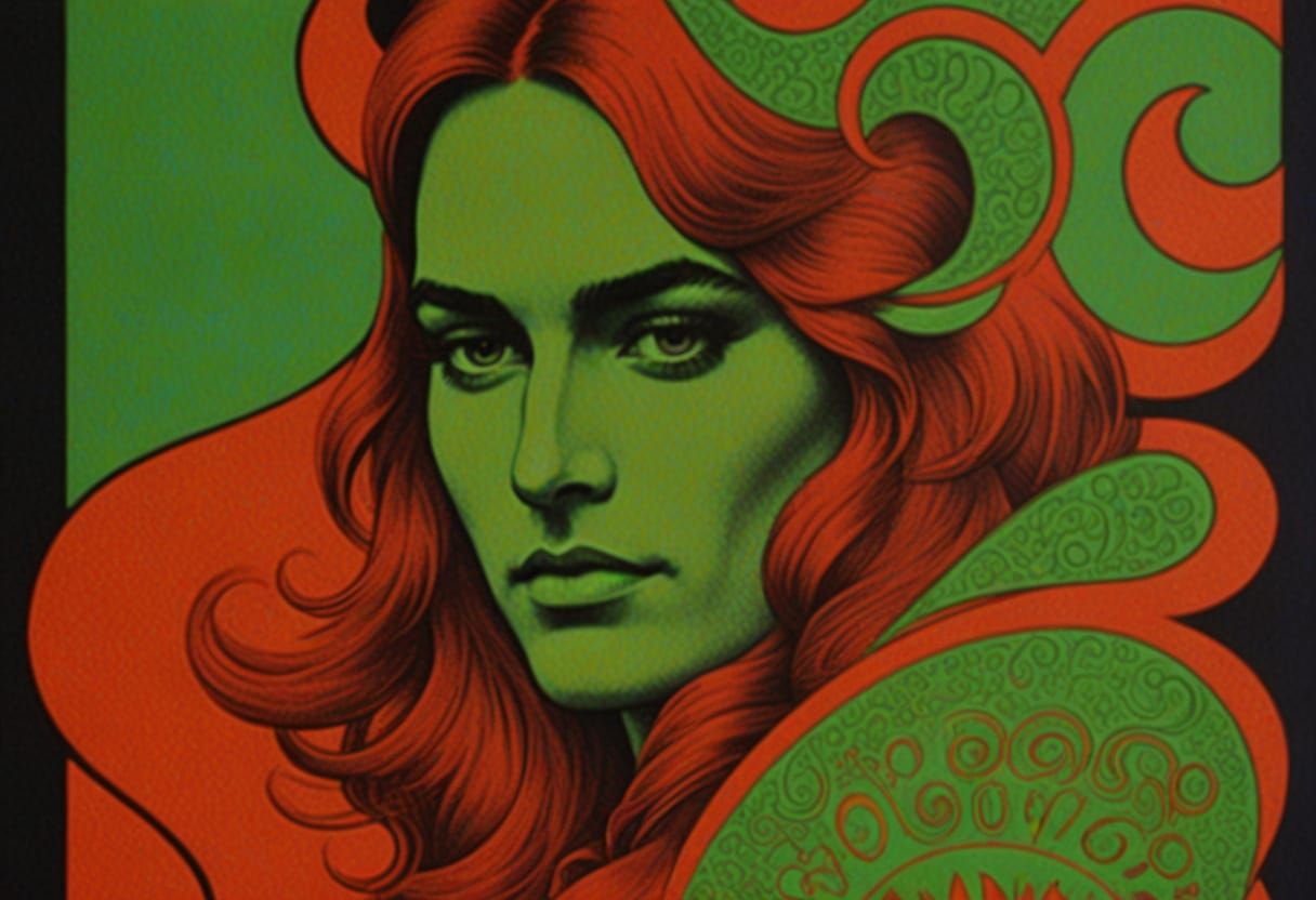 Psychedelic Rock Concert Poster in Vibrant 1960s Style