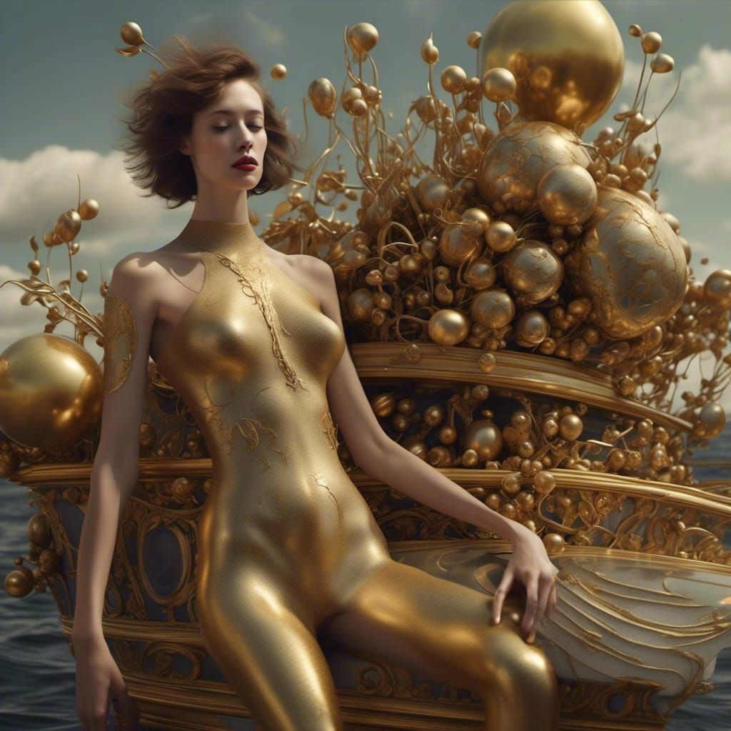 Golden Abstract Blending Cycles in Matte Painting