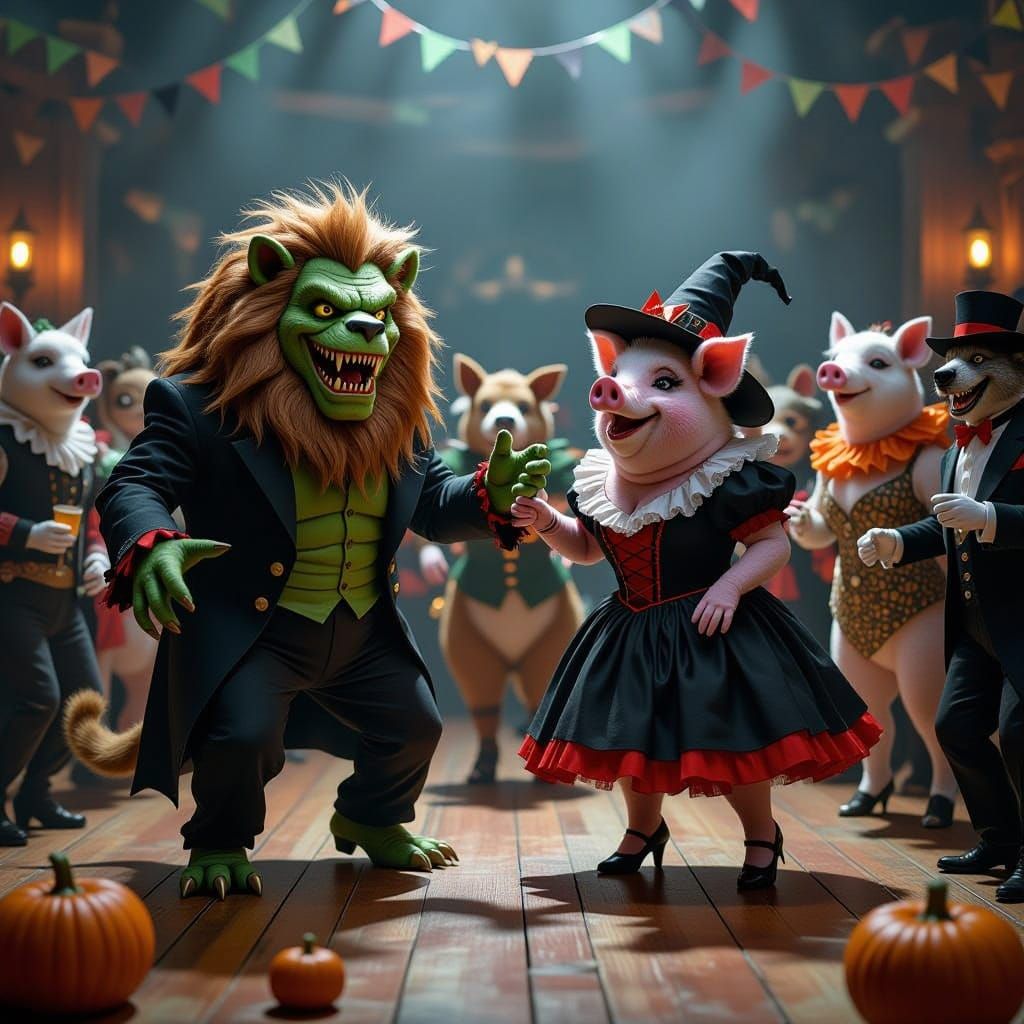 Epic Monster Mash Party in Maximalist Style