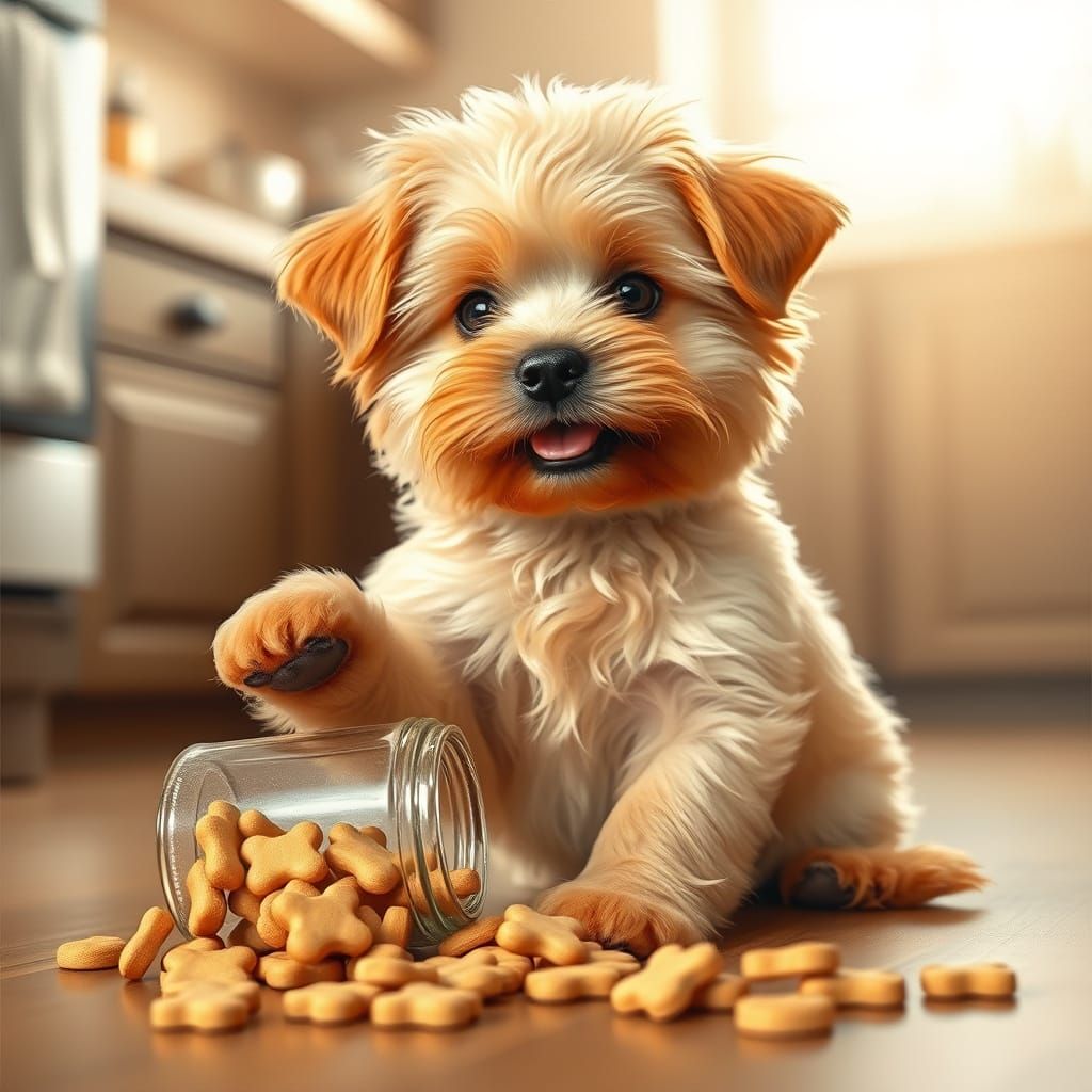 Yorkie Spilled Doggy Biscuits