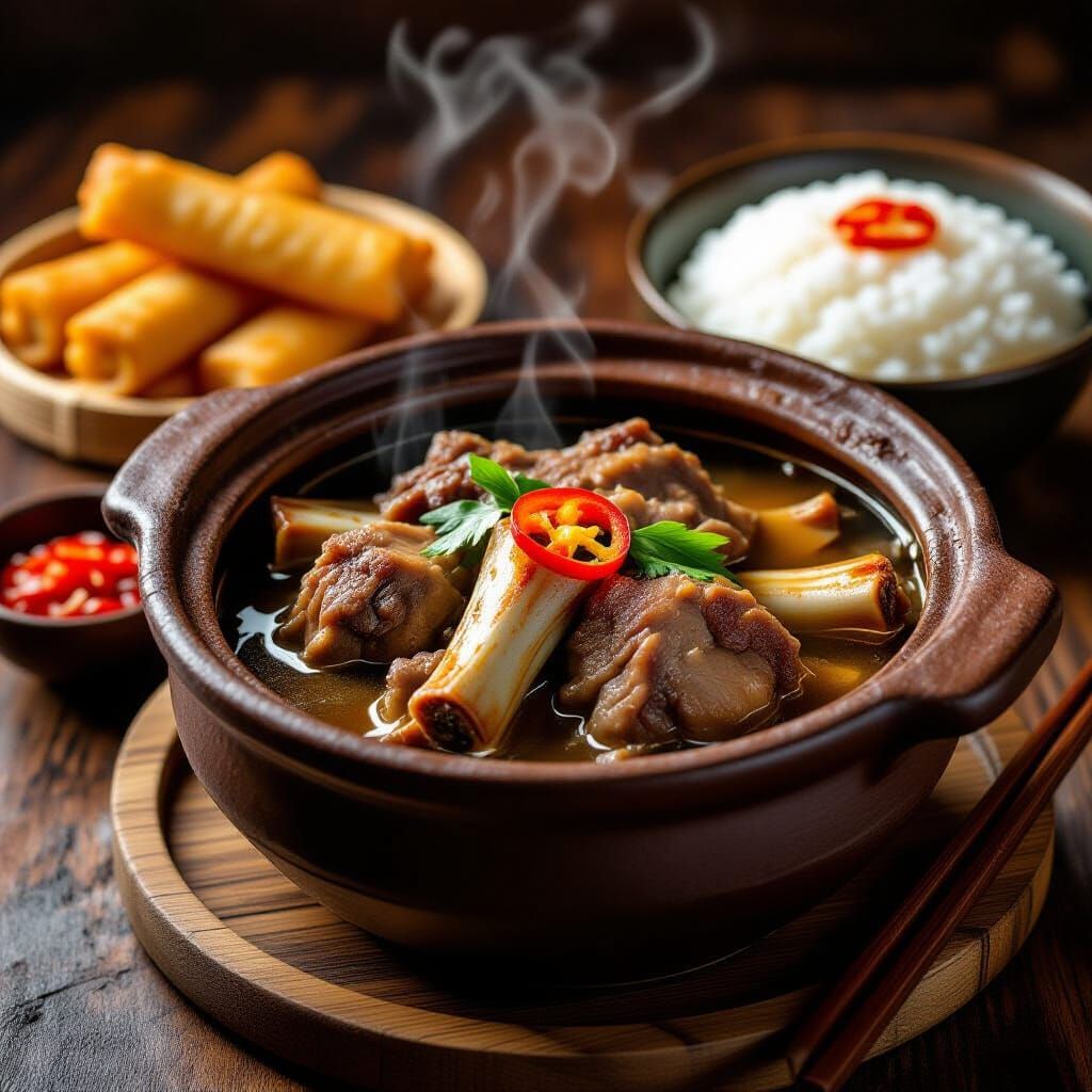 Singapore Bak Kut Teh with Pork Ribs and Herbs